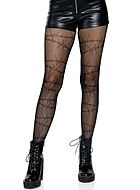Pantyhose, fishnet, barbed wire pattern